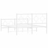 vidaXL Metal Bed Frame without Mattress with Footboard White 135x190cm