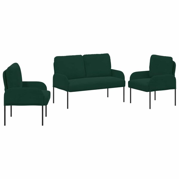 vidaXL Sofa Sets 3 pcs Dark Green 115 x 56 x 80 cm Plywood