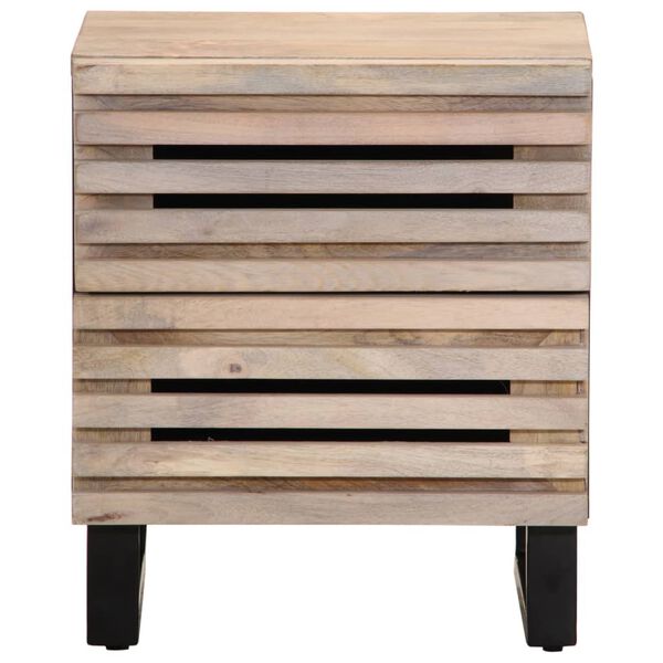 vidaXL Bedside Cabinet 40x34x46 cm Solid Wood Bleached Mango