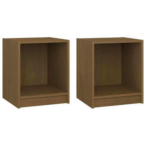 vidaXL Bedside Cabinets 2 pcs Honey Brown 35.5x33.5x41.5 cm Solid Pinewood