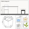 LECHUZA Planter CUBE Cottage 40 ALL-IN-ONE Granite
