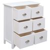 vidaXL Side Cabinet with 6 Drawers White 60x30x75 cm Paulownia Wood