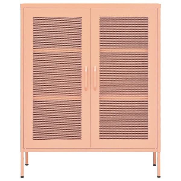 vidaXL Storage Cabinet Pink 80x35x101.5 cm Steel