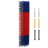 vidaXL Cattle Brushes Red and Blue 20 x 9 x 50 cm Plastic and Steel