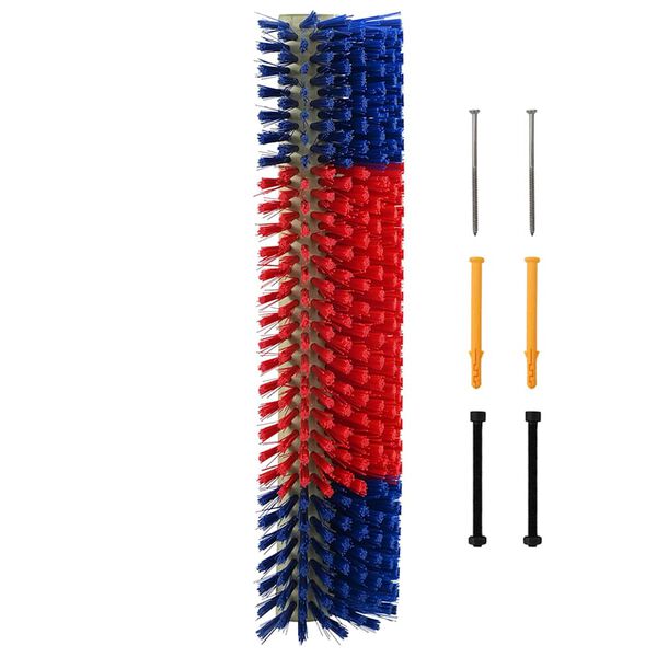 vidaXL Cattle Brushes Red and Blue 20 x 9 x 50 cm Plastic and Steel