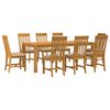 vidaXL Dining Set 9 pcs Beige Solid Oak Wood