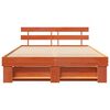 vidaXL Bed Frame with Headboard Wax Brown 150 x 200 cm Solid Pine Wood