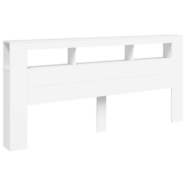 vidaXL LED Headboard White 220x18.5x103.5 cm Engineered Wood