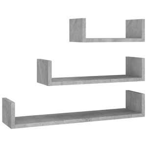vidaXL Shelf | Set of 3 | Concrete grey | Engineered wood | Small, Medium, Large