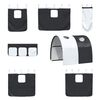 vidaXL Kids'Loft Bed Frame with Curtains, Arch, Slide Black