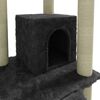 vidaXL Cat Tree with Sisal Scratching Posts Dark Grey 155 cm