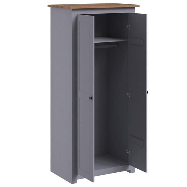 vidaXL Wardrobe Grey 80x50x171.5 cm Solid Pine Panama Range