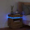 vidaXL Bedside Cabinet with LED Lights Artisan Oak 40x39x48.5 cm