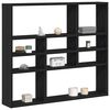 vidaXL Wall Shelf Black Oak 90x16x78 cm Engineered Wood