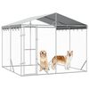 vidaXL Outdoor Dog Kennel with Roof Silver 3x3x2.5 m Galvanised Steel