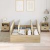 vidaXL Storage Bed Frame Sonoma Oak 120 x 200 cm Engineered Wood