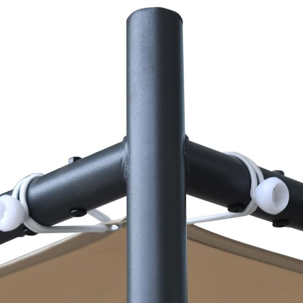 vidaXL Gazebo with Slanted Roof 300x300x257 cm Beige 180 g/m&sup2;