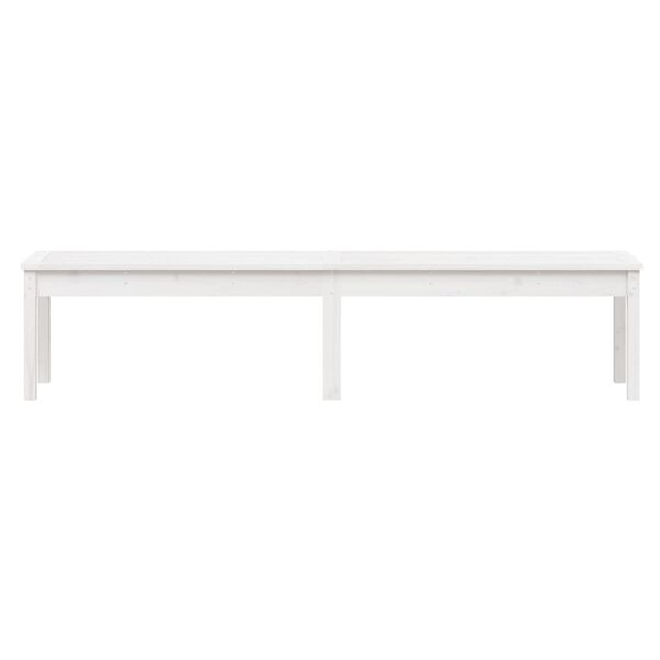 vidaXL 2-Seater Garden Bench White 203.5x44x45 cm Solid Wood Pine