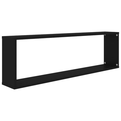 vidaXL Wall Cube Shelf 4 pcs Black 100x15x30 cm Engineered Wood