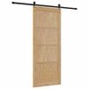 vidaXL Sliding Door Natural and Black 86 x 211 cm Solid Pine Wood