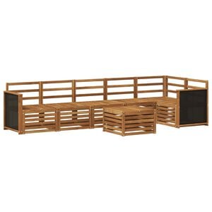 vidaXL Sectional Sofa Set 6 pcs Natural Solid Acacia Wood