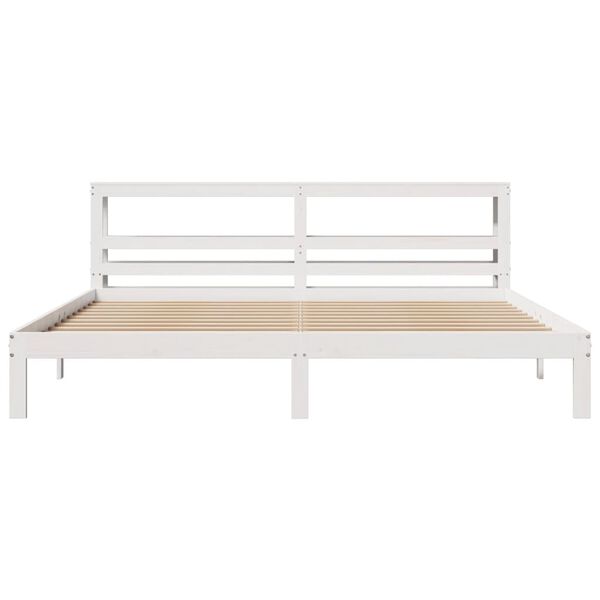 vidaXL Bed Frame with Headboard without Mattress White 200x200 cm