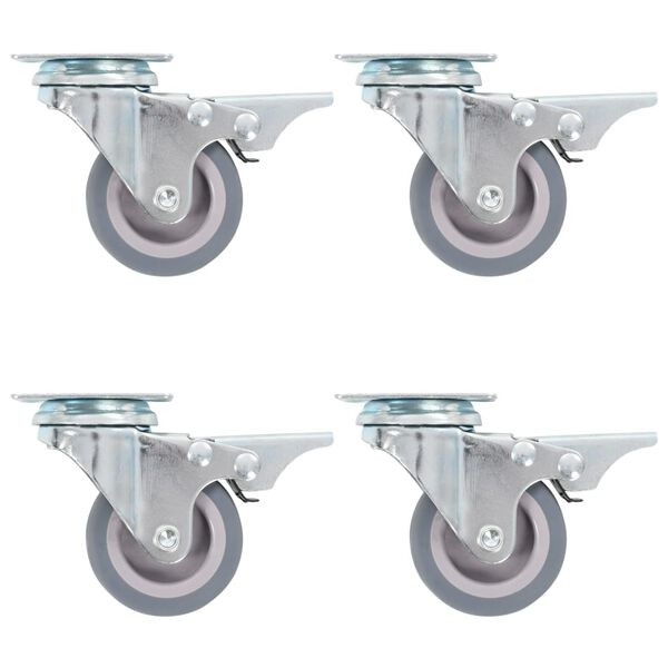 vidaXL Swivel Casters with Double Brakes 4 pcs 50 mm
