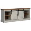 vidaXL TV Cabinet HALDEN 2 Sliding Doors White 150x40x60 cm Solid Wood