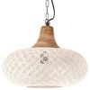 vidaXL Industrial Hanging Lamp White Iron & Solid Wood 40 cm E27