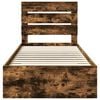 vidaXL Bed Frame Smoked Oak and Silver 75 x 190 cm Engineered Wood