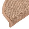 vidaXL Stair Mats 15 pcs 65x21x4 cm Light Brown Half Round Large