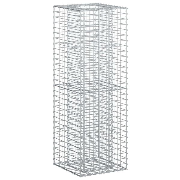 vidaXL Gabion Raised Bed Silver 50 x 50 x 150 cm Galvanised Steel