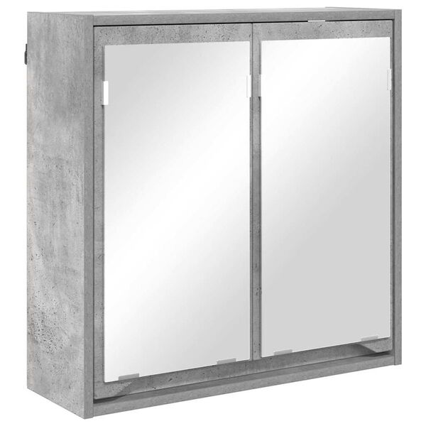 vidaXL Bathroom Mirror Cabinet with Door Concrete Grey 60 x 20 x 60 cm