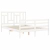 vidaXL Bed Frame without Mattress White 140x190 cm Solid Wood
