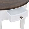 vidaXL Console Table with Drawer and Brown Top Half-round