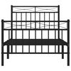 vidaXL Metal Bed Frame without Mattress with Footboard Black 90x200cm