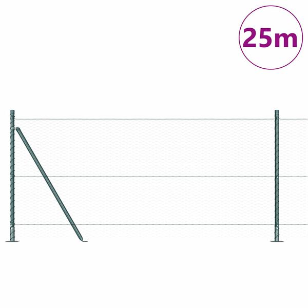 vidaXL Fence Post Green 25 x 1 m (25 mm mesh) Steel