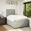 vidaXL Box Spring Bed with Mattress Light Grey 120x200 cm Velvet