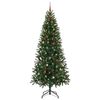 vidaXL Artificial Christmas Tree with 300 LEDs Green 240 cm PE and PVC