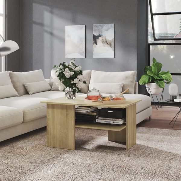 vidaXL Coffee Table Sonoma Oak 90x60x46.5 cm Engineered Wood