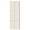 vidaXL Sliding Door Gold 76x205 cm Frosted ESG Glass and Aluminium