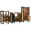 vidaXL Bathroom Furniture Set with Shelf 3 pcs Brown Solid Mango Wood