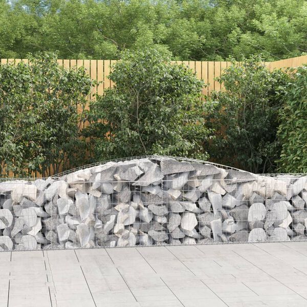 vidaXL Arched Gabion Baskets 8 pcs 400x50x60/80 cm Galvanised Iron