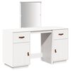 vidaXL Dressing Table Set with a Mirror White Solid Wood Pine