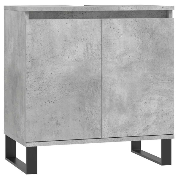 vidaXL Bathroom Cabinet Concrete Grey 58x33x60 cm Engineered Wood