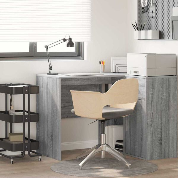 vidaXL Desk with Shelf Grey Sonoma 102 x 50 x 75 cm Engineered Wood