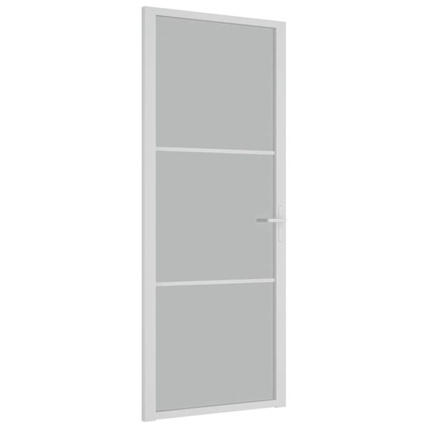 vidaXL Interior Door 83x201.5 cm White Matt Glass and Aluminium
