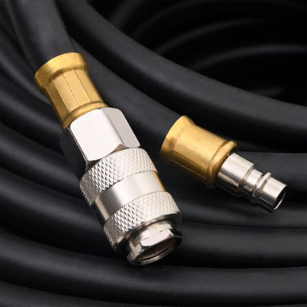vidaXL Hybrid Air Hose Black 0.6" 100 m Rubber and PVC