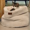 Designed by Lotte Cat Basket Ribbed Light Grey 50x35 cm