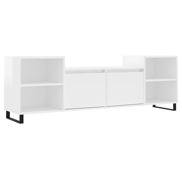 vidaXL TV Cabinet High Gloss White 160x35x55 cm Engineered Wood
